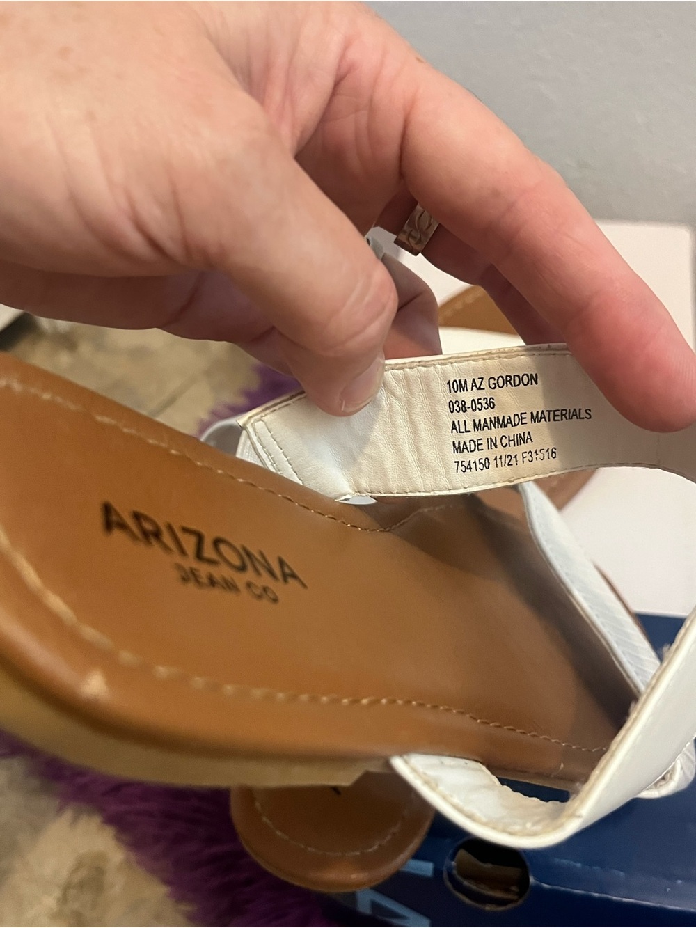 Arizona Jean Company White Double Band Slide Sandals - Picture 5 of 5